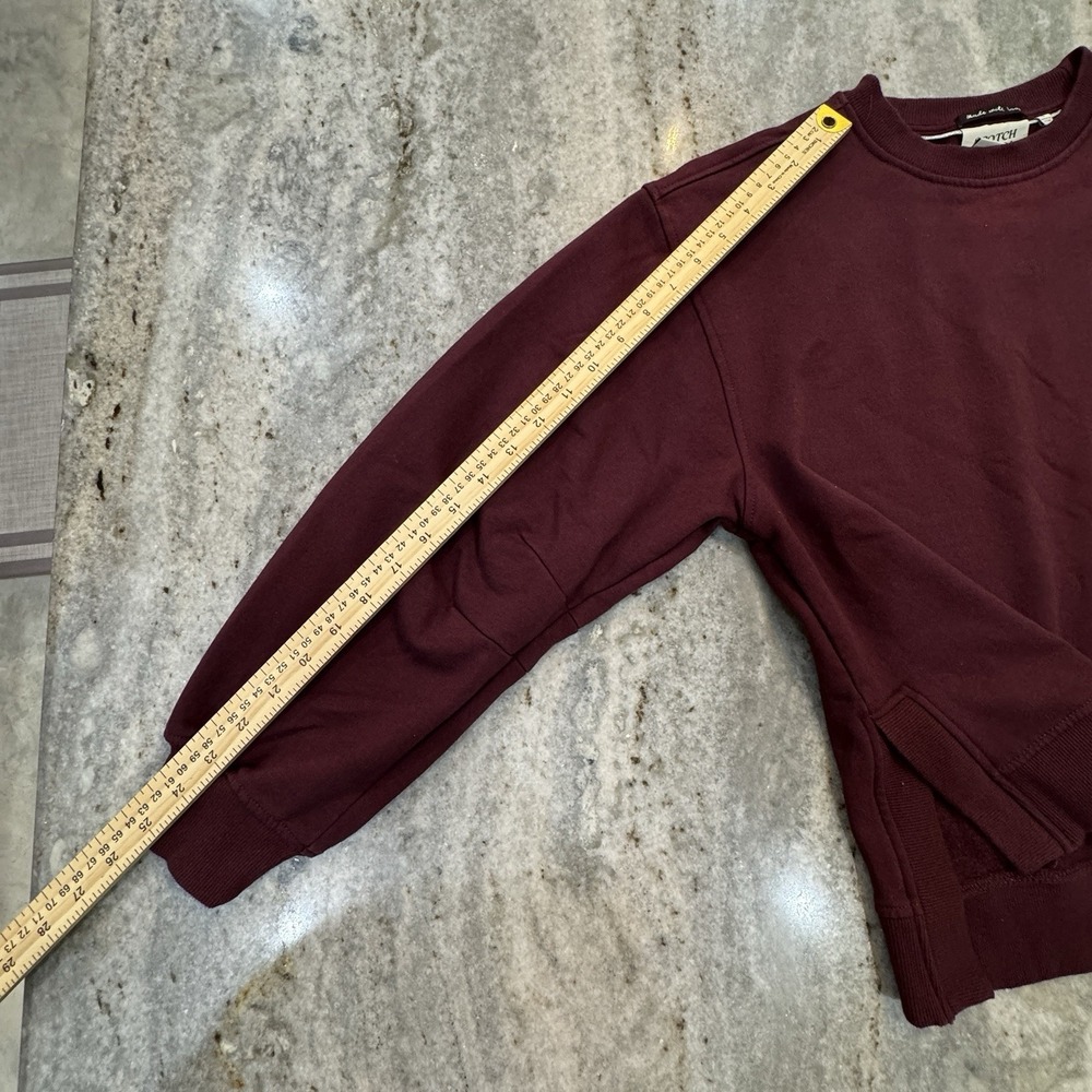 Scotch & Soda Burgundy Maroon Sweatshirt Crewneck Embroidered Size Small - Picture 7 of 8
